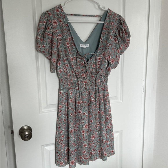 Floral Mini Dress with Pink Flowers - Picture 6 of 6